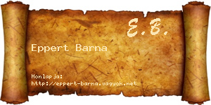 Eppert Barna névjegykártya